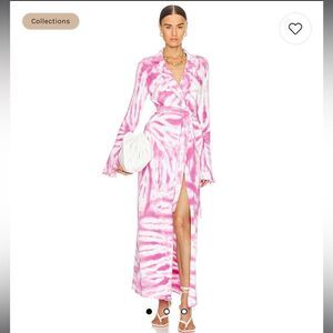 Ser.O.Ya Gloria Cardigan Dress in White Pink Swirl TieDye Revolve Small